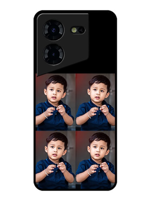 Custom Tecno Pova 5 Pro 5G Custom Glass Phone Case - 4 Image Holder Design