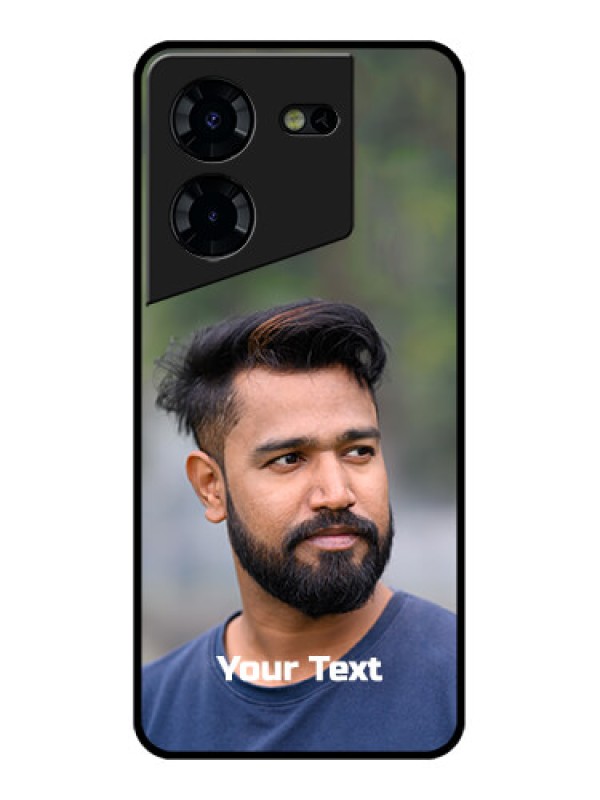 Custom Tecno Pova 5 Pro 5G Custom Glass Phone Case - Photo With Text Design