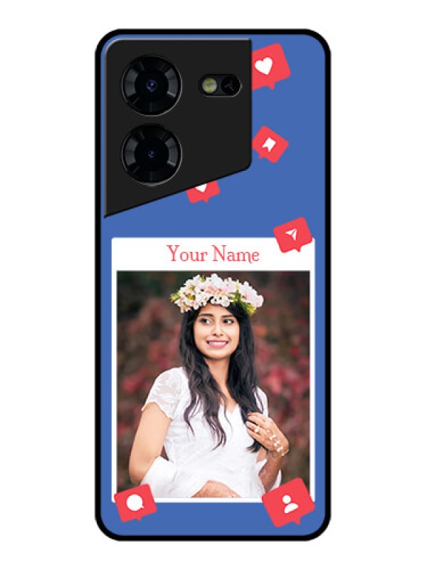 Custom Tecno Pova 5 Pro 5G Custom Glass Phone Case - Like Share And Comment Design