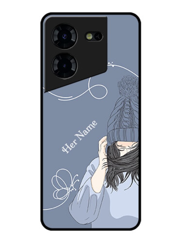 Custom Tecno Pova 5 Pro 5G Custom Glass Phone Case - Girl In Winter Outfit Design