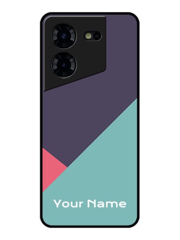 Custom Tecno Pova 5 Pro 5G Custom Glass Phone Case - Tri Color Abstract Design