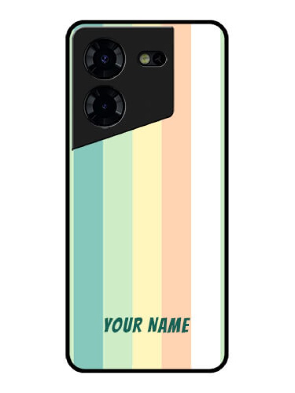 Custom Tecno Pova 5 Pro 5G Custom Glass Phone Case - Multi - Colour Stripes Design