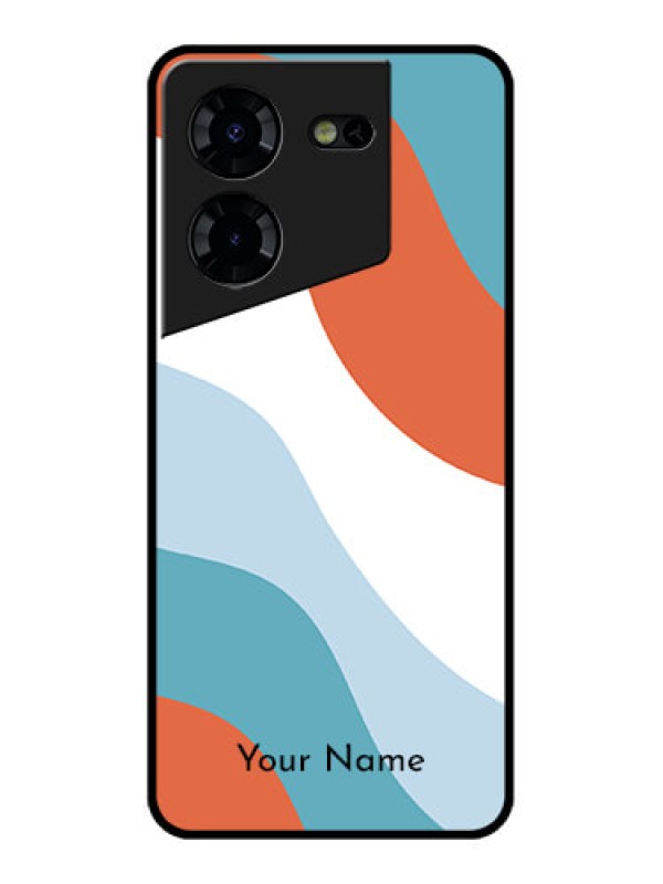 Custom Tecno Pova 5 Pro 5G Custom Glass Phone Case - Coloured Waves Design