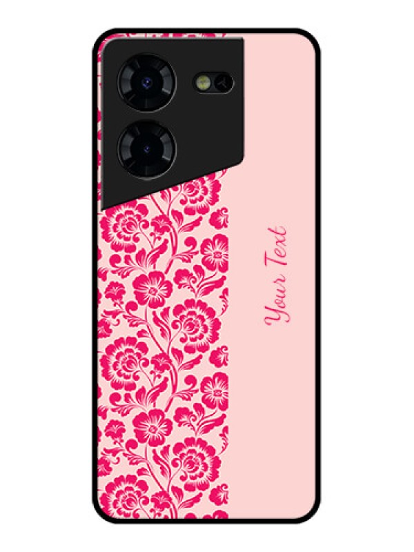 Custom Tecno Pova 5 Pro 5G Custom Glass Phone Case - Attractive Floral Pattern Design