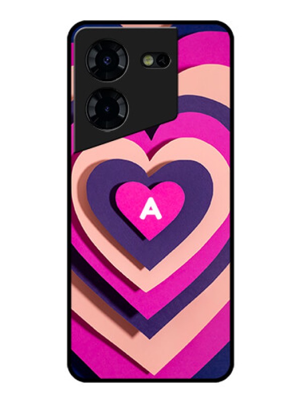 Custom Tecno Pova 5 Pro 5G Custom Glass Phone Case - Cute Heart Pattern Design