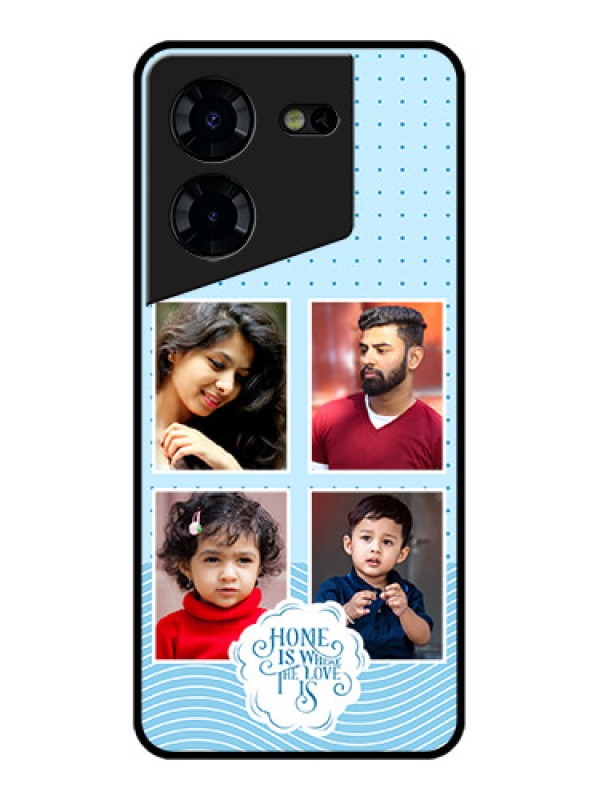 Custom Tecno Pova 5 Pro 5G Custom Glass Phone Case - Cute Love Quote With 4 Pic Upload Design