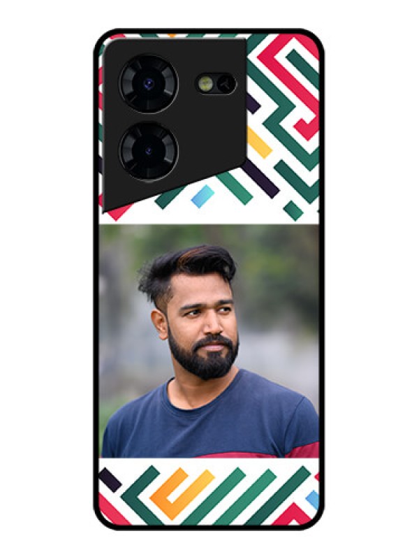 Custom Tecno Pova 5 Pro 5G Custom Glass Phone Case - Colorful Maze Pattern Design