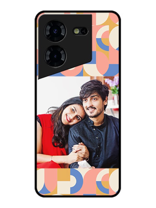 Custom Tecno Pova 5 Pro 5G Custom Glass Phone Case - Semi - Circle Maze Pattern Design