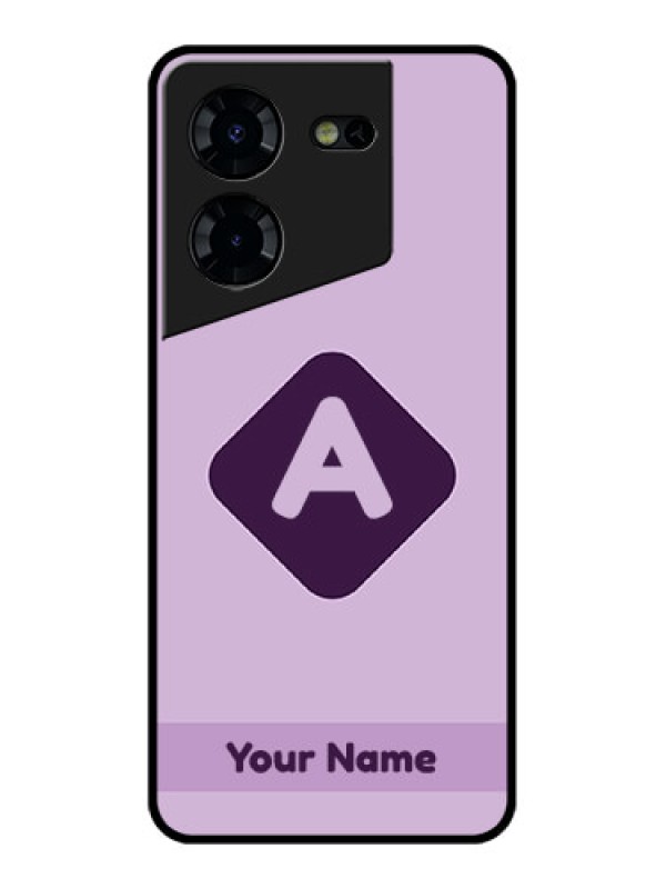 Custom Tecno Pova 5 Pro 5G Custom Glass Phone Case - Custom Letter In Curved Badge Design