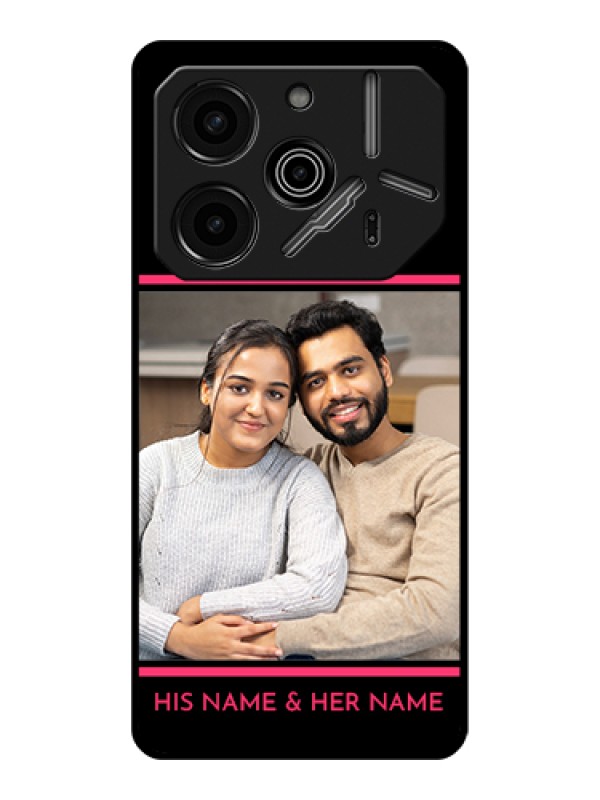 Custom Tecno Pova 6 Pro 5G Custom Glass Phone Case - With Add Text Design