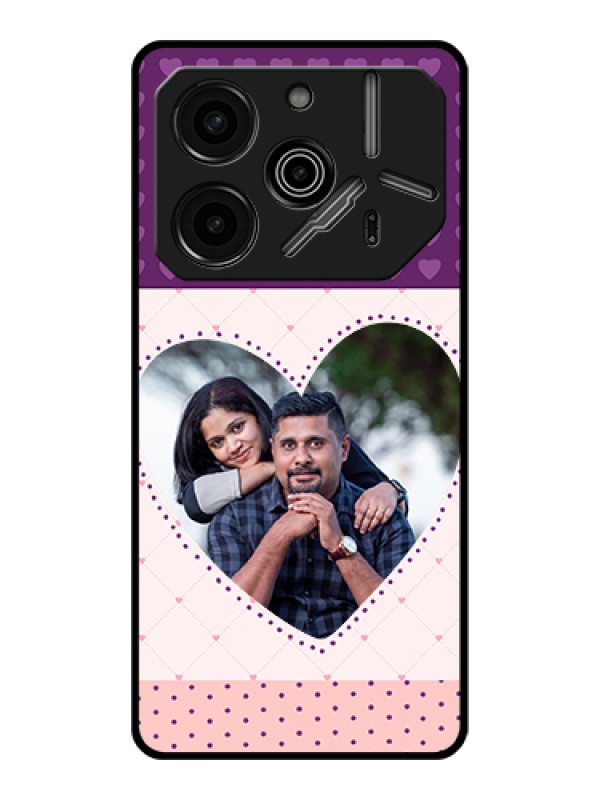 Custom Tecno Pova 6 Pro 5G Custom Glass Phone Case - Violet Love Dots Design