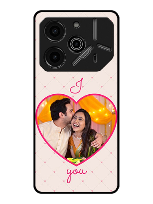 Custom Tecno Pova 6 Pro 5G Custom Glass Phone Case - Heart Shape Design