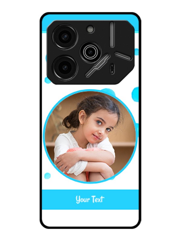 Custom Tecno Pova 6 Pro 5G Custom Glass Phone Case - Blue Bubbles Pattern Design