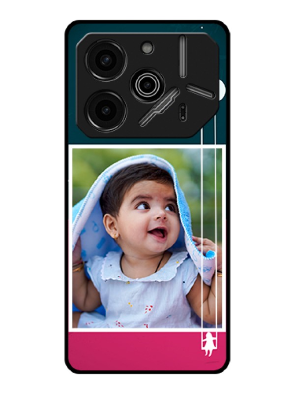 Custom Tecno Pova 6 Pro 5G Custom Glass Phone Case - Cute Girl With Cloud Design