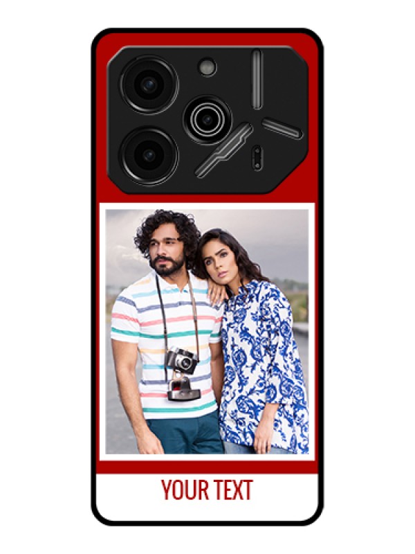 Custom Tecno Pova 6 Pro 5G Custom Glass Phone Case - Red Color Design