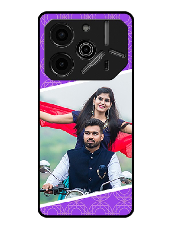 Custom Tecno Pova 6 Pro 5G Custom Glass Phone Case - Violet Color Pattern Design