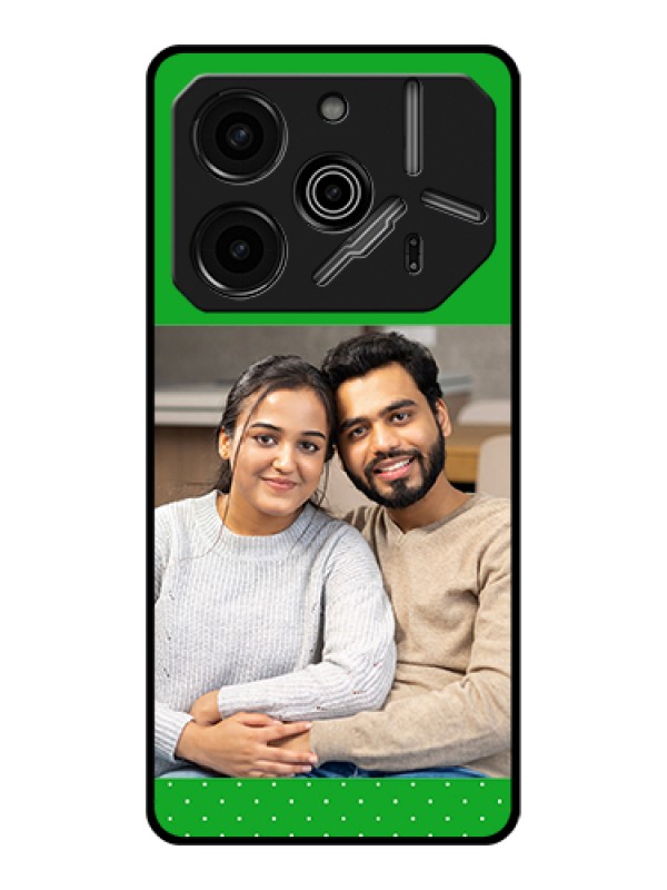 Custom Tecno Pova 6 Pro 5G Custom Glass Phone Case - Green Pattern Design