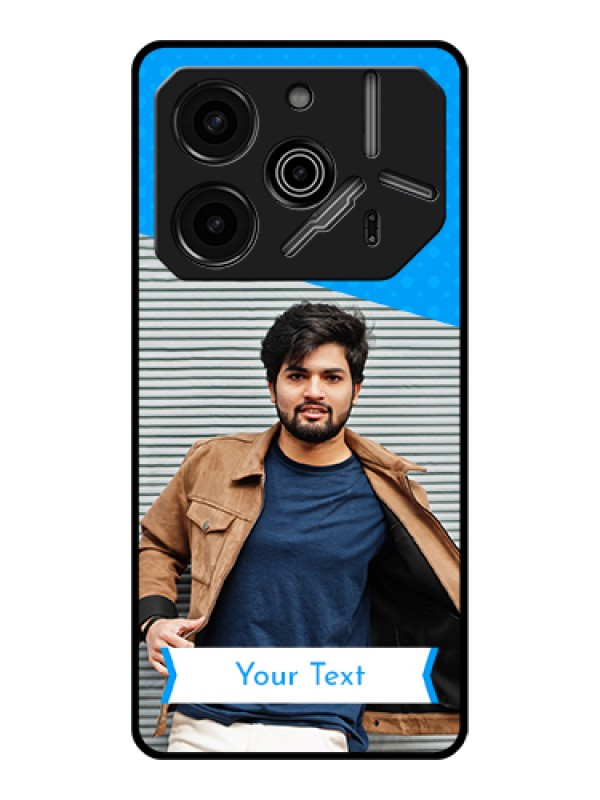 Custom Tecno Pova 6 Pro 5G Custom Glass Phone Case - Simple Blue Color Design