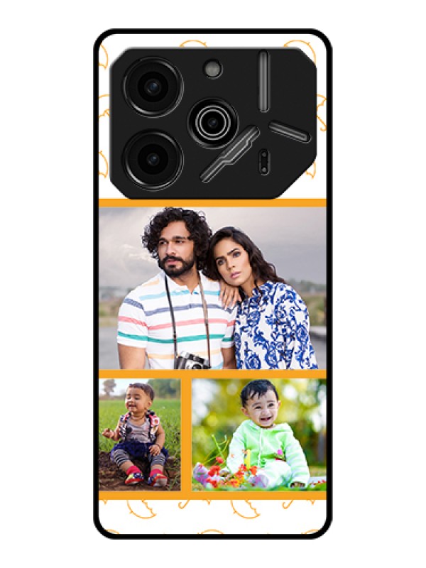 Custom Tecno Pova 6 Pro 5G Custom Glass Phone Case - Yellow Pattern Design