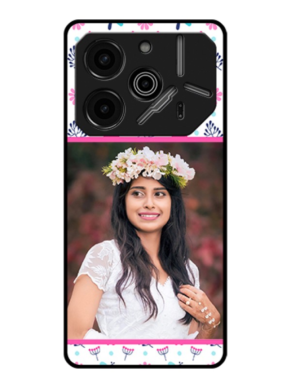 Custom Tecno Pova 6 Pro 5G Custom Glass Phone Case - Colorful Flower Design