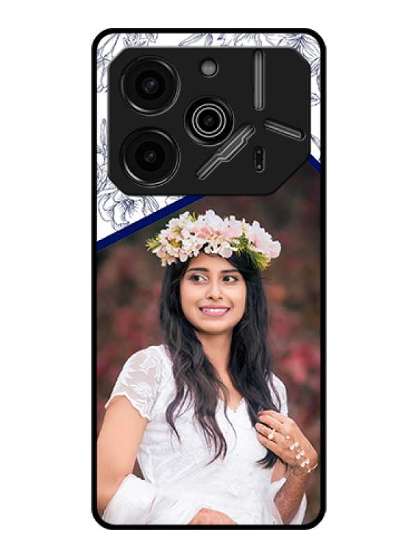 Custom Tecno Pova 6 Pro 5G Custom Glass Phone Case - Classy Floral Design