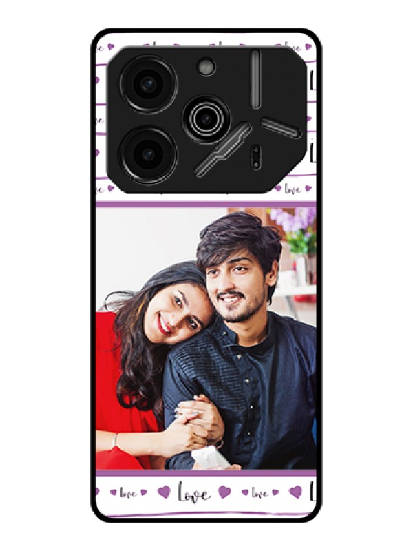 Custom Tecno Pova 6 Pro 5G Custom Glass Phone Case - Couples Heart Design