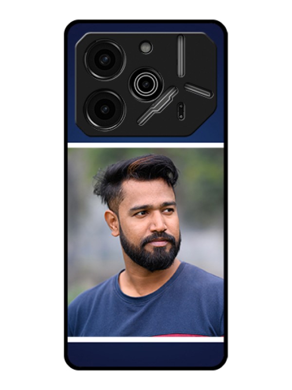 Custom Tecno Pova 6 Pro 5G Custom Glass Phone Case - Simple Royal Blue Design