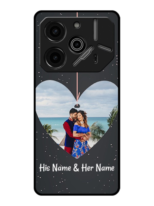 Custom Tecno Pova 6 Pro 5G Custom Glass Phone Case - Hanging Heart Design