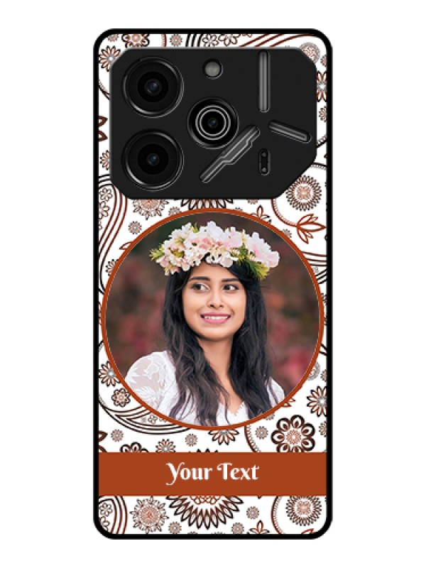 Custom Tecno Pova 6 Pro 5G Custom Glass Phone Case - Abstract Flower Design