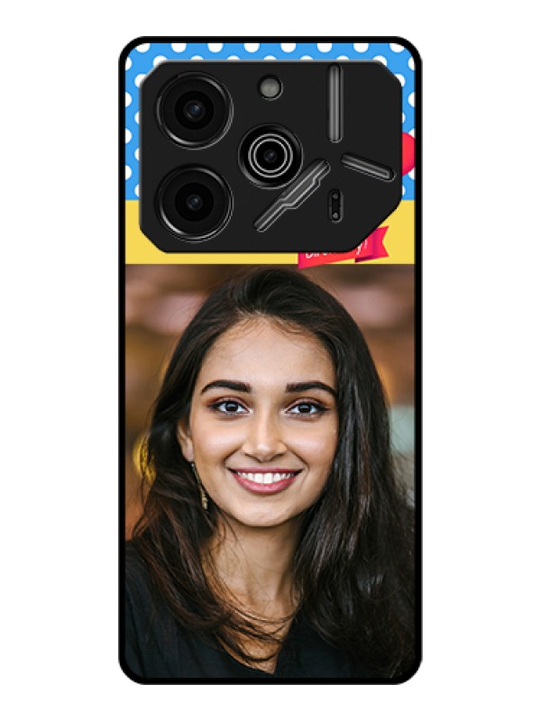 Custom Tecno Pova 6 Pro 5G Custom Glass Phone Case - Happy Birthday Design