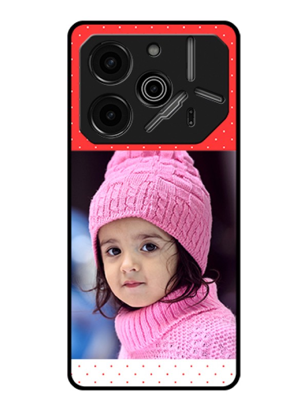 Custom Tecno Pova 6 Pro 5G Custom Glass Phone Case - Red Pattern Design