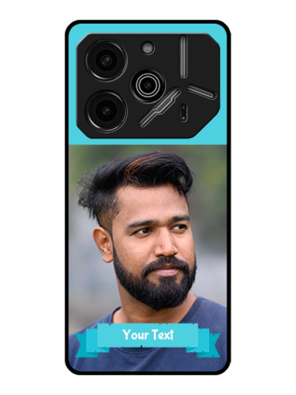 Custom Tecno Pova 6 Pro 5G Custom Glass Phone Case - Blue Color Design