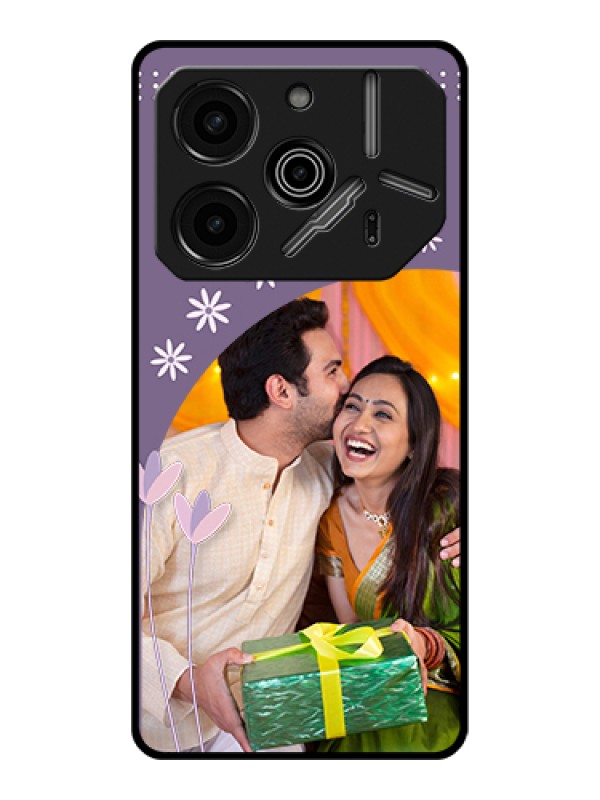 Custom Tecno Pova 6 Pro 5G Custom Glass Phone Case - Lavender Flowers Design