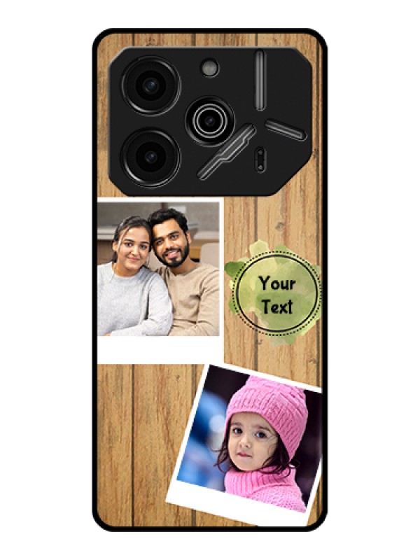 Custom Tecno Pova 6 Pro 5G Custom Glass Phone Case - Wooden Texture Design
