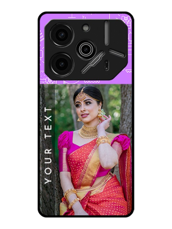 Custom Tecno Pova 6 Pro 5G Custom Glass Phone Case - Birthday Icons Design