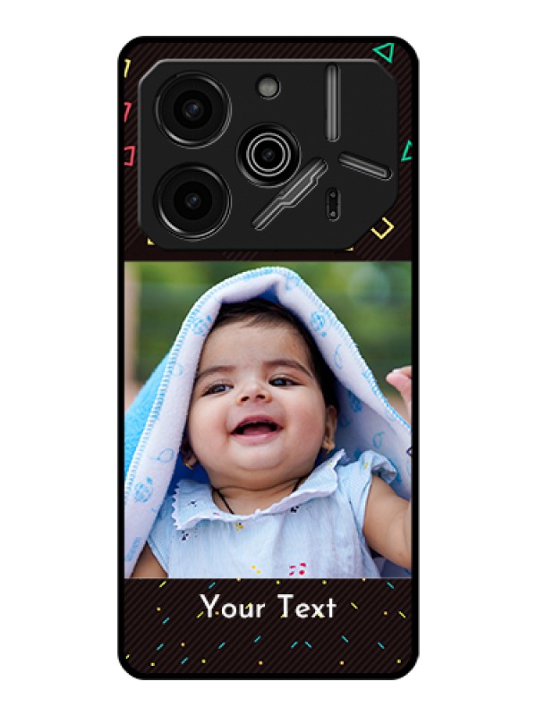 Custom Tecno Pova 6 Pro 5G Custom Glass Phone Case - With Confetti Birthday Design