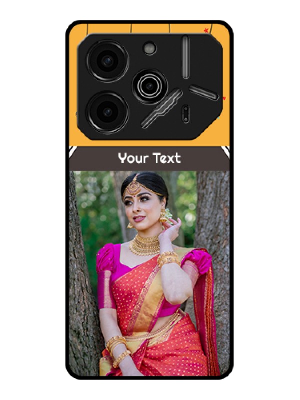 Custom Tecno Pova 6 Pro 5G Custom Glass Phone Case - With Family Picture And Icons