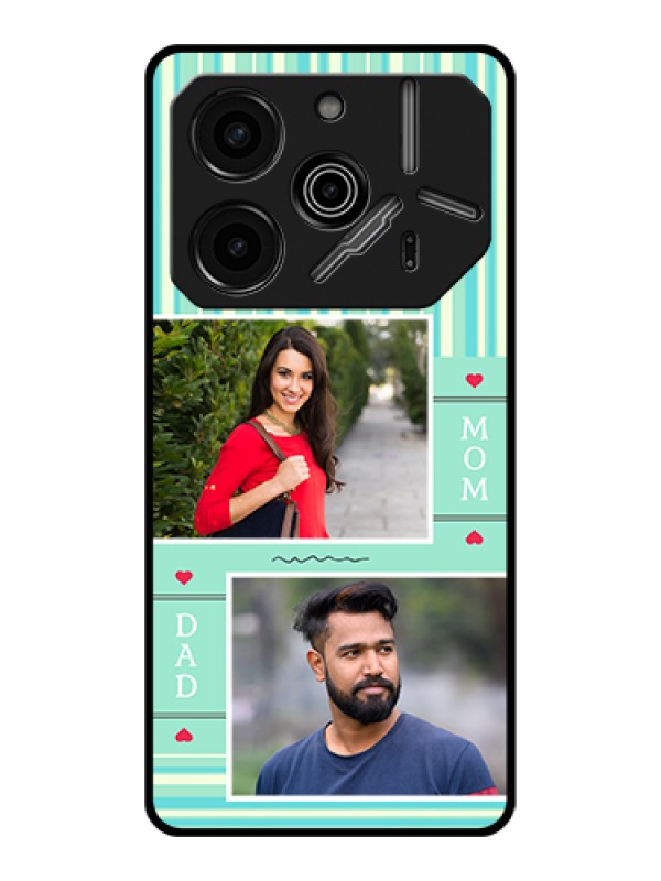 Custom Tecno Pova 6 Pro 5G Custom Glass Phone Case - Mom & Dad Pic Design