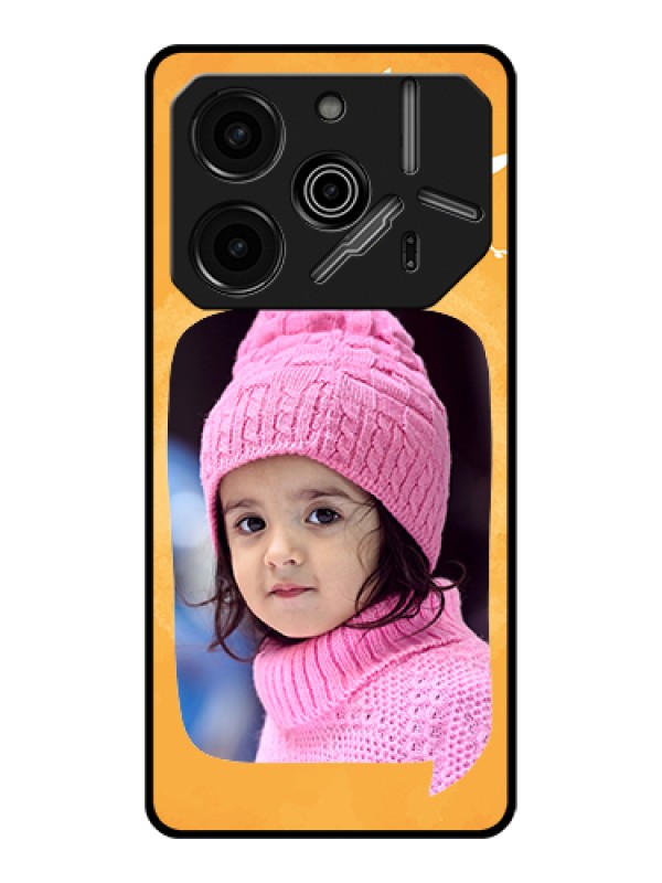 Custom Tecno Pova 6 Pro 5G Custom Glass Phone Case - Water Color Design With Bird Icons