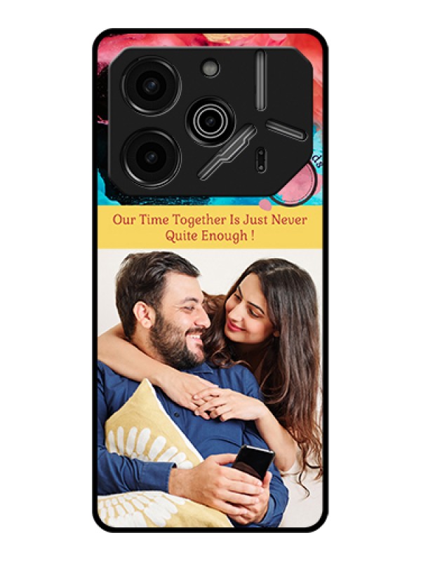 Custom Tecno Pova 6 Pro 5G Custom Glass Phone Case - Quote With Acrylic Painting Design