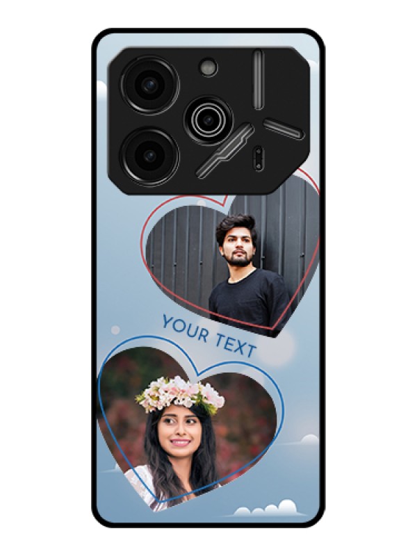 Custom Tecno Pova 6 Pro 5G Custom Glass Phone Case - Blue Color Couple Design