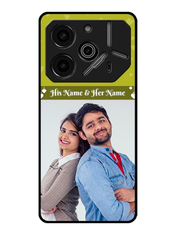 Custom Tecno Pova 6 Pro 5G Custom Glass Phone Case - You & Me Heart Design