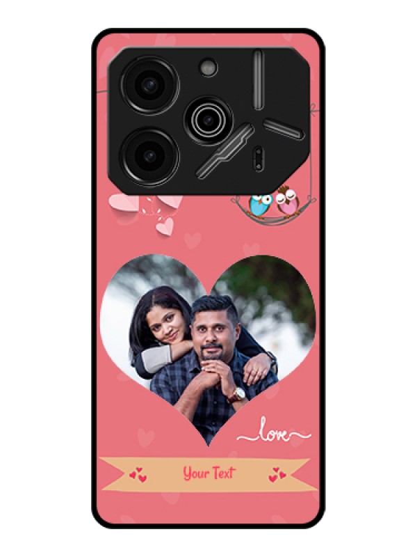 Custom Tecno Pova 6 Pro 5G Custom Glass Phone Case - Peach Color Love Design