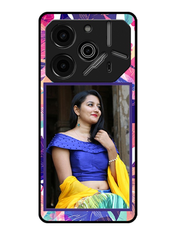 Custom Tecno Pova 6 Pro 5G Custom Glass Phone Case - Abstract Floral Design