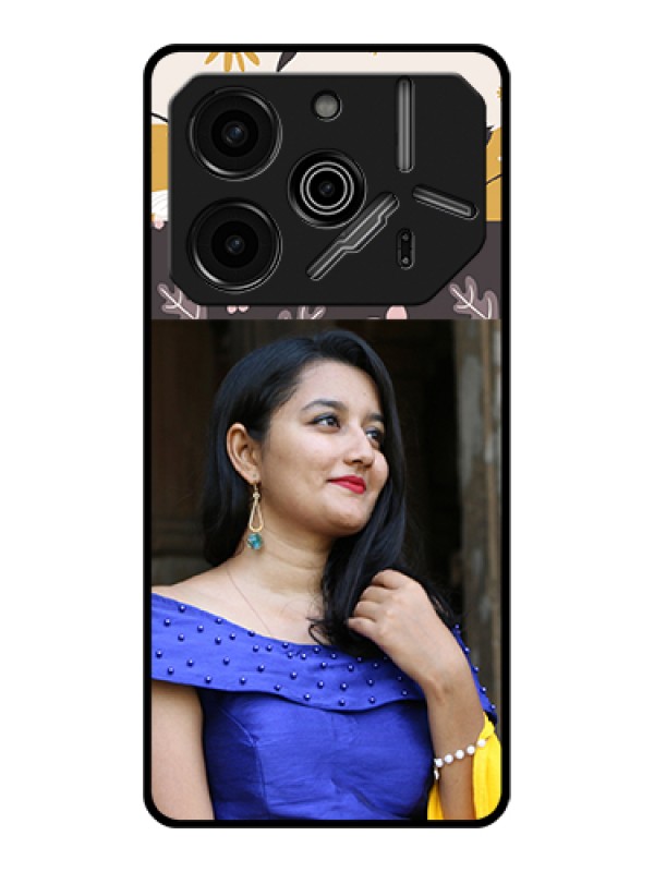 Custom Tecno Pova 6 Pro 5G Custom Glass Phone Case - Stylish Floral Design