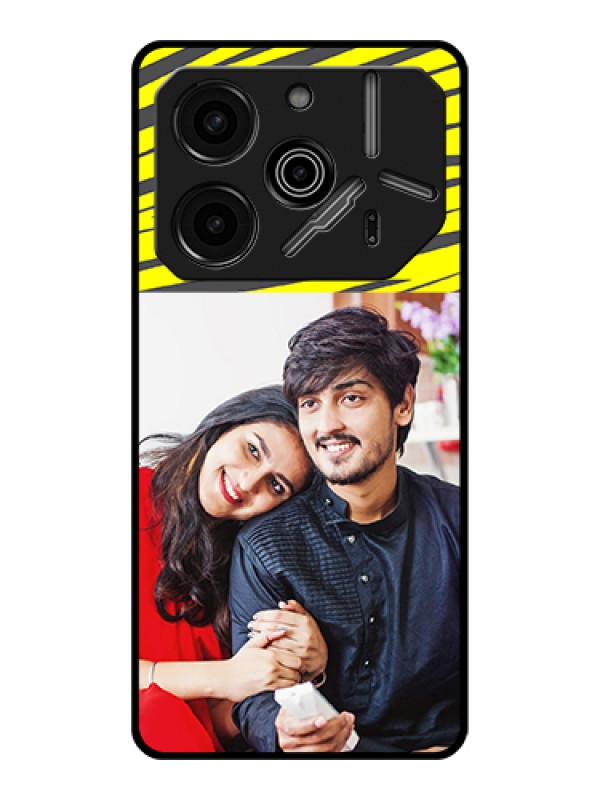 Custom Tecno Pova 6 Pro 5G Custom Glass Phone Case - Yellow Abstract Design