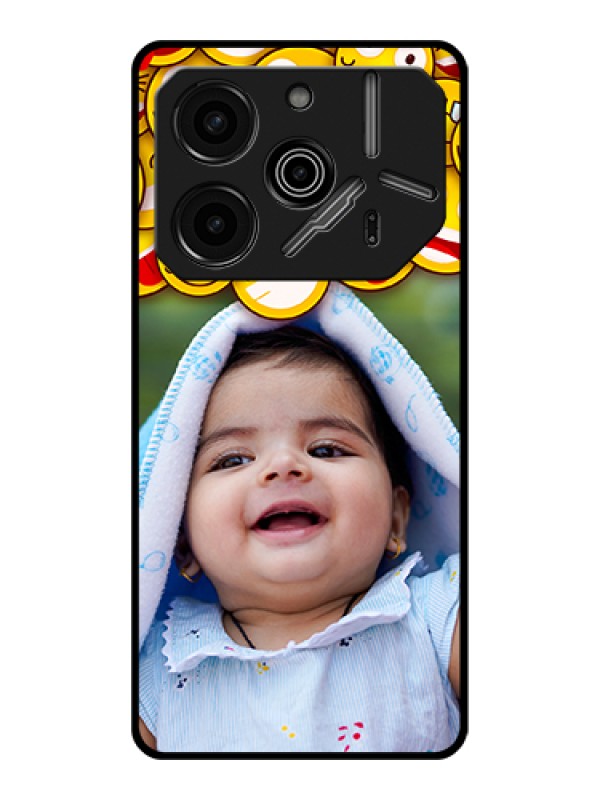 Custom Tecno Pova 6 Pro 5G Custom Glass Phone Case - With Smiley Emoji Design