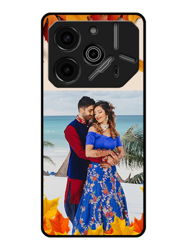 Custom Tecno Pova 6 Pro 5G Custom Glass Phone Case - Autumn Maple Leaves Design