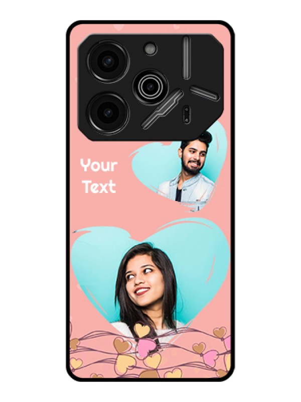 Custom Tecno Pova 6 Pro 5G Custom Glass Phone Case - Love Doodle Design