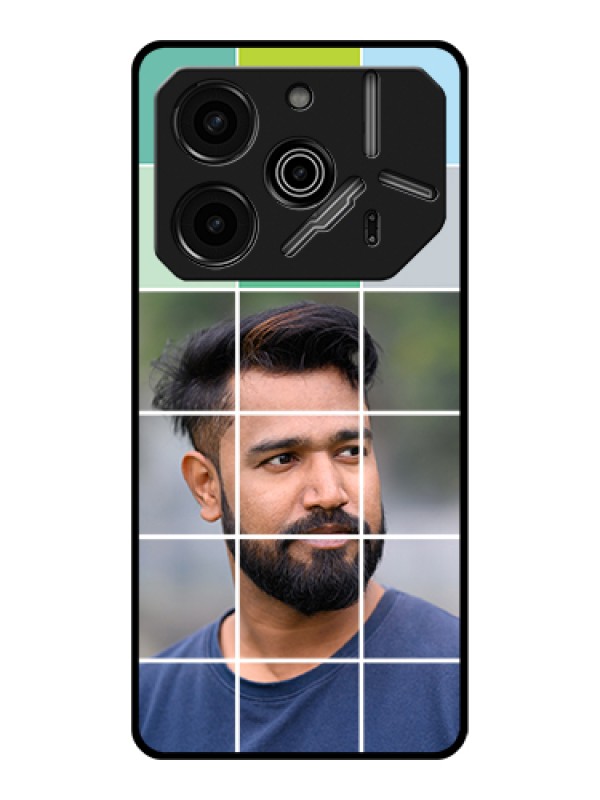 Custom Tecno Pova 6 Pro 5G Custom Glass Phone Case - With White Box Pattern